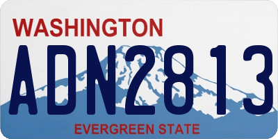 WA license plate ADN2813