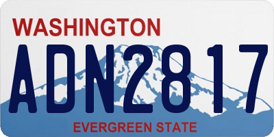 WA license plate ADN2817
