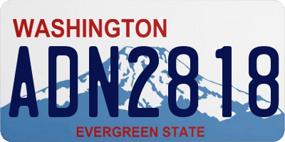 WA license plate ADN2818