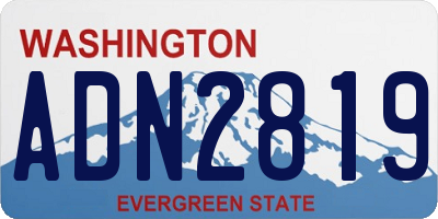 WA license plate ADN2819