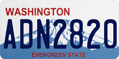 WA license plate ADN2820