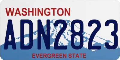 WA license plate ADN2823