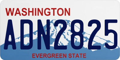 WA license plate ADN2825