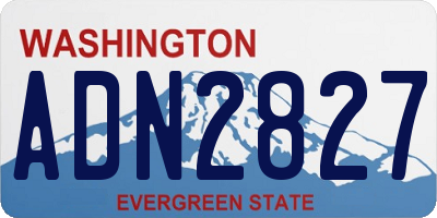 WA license plate ADN2827