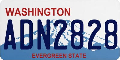 WA license plate ADN2828