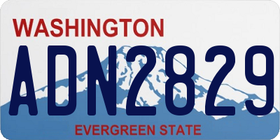 WA license plate ADN2829