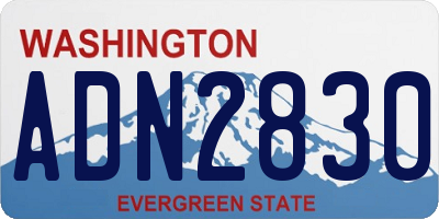 WA license plate ADN2830