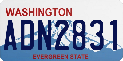 WA license plate ADN2831