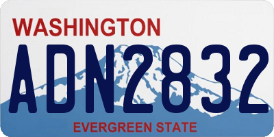WA license plate ADN2832