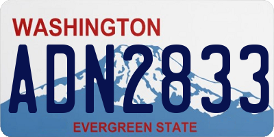 WA license plate ADN2833