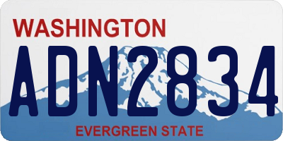 WA license plate ADN2834
