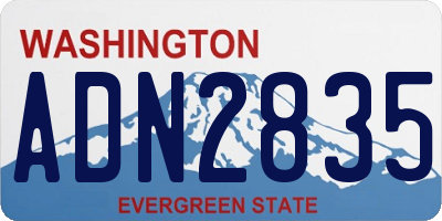 WA license plate ADN2835