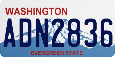 WA license plate ADN2836