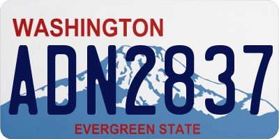 WA license plate ADN2837