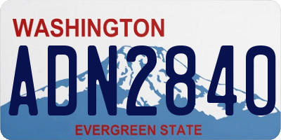 WA license plate ADN2840