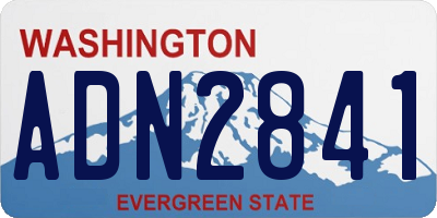 WA license plate ADN2841
