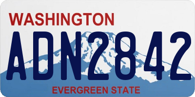 WA license plate ADN2842