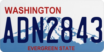 WA license plate ADN2843