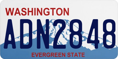 WA license plate ADN2848