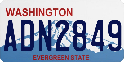WA license plate ADN2849