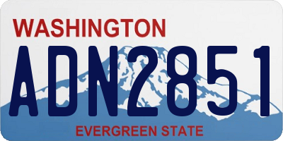 WA license plate ADN2851