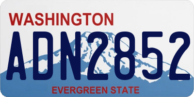 WA license plate ADN2852