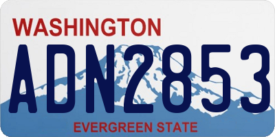WA license plate ADN2853