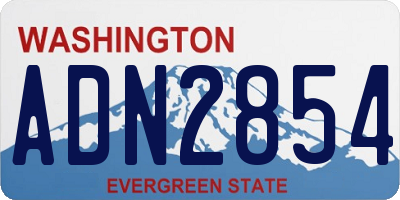 WA license plate ADN2854