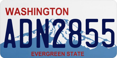 WA license plate ADN2855