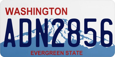 WA license plate ADN2856