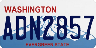 WA license plate ADN2857