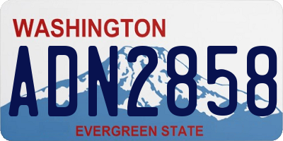 WA license plate ADN2858