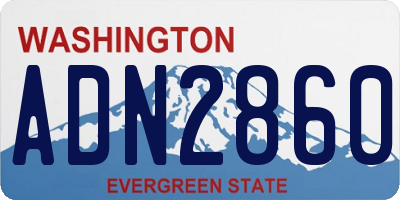 WA license plate ADN2860
