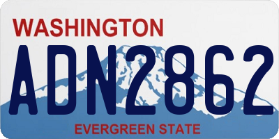 WA license plate ADN2862