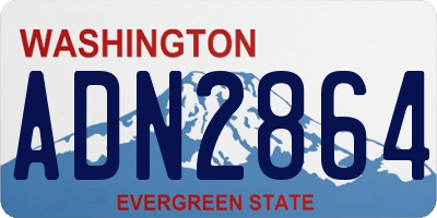 WA license plate ADN2864