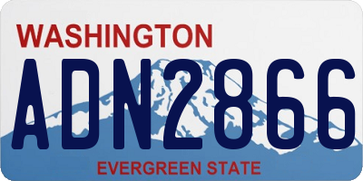 WA license plate ADN2866