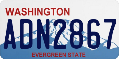 WA license plate ADN2867