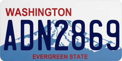 WA license plate ADN2869