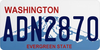 WA license plate ADN2870