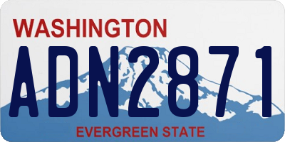 WA license plate ADN2871