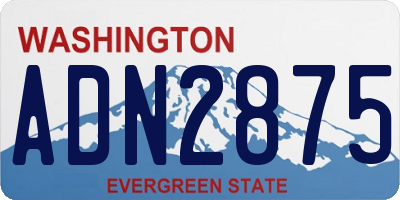 WA license plate ADN2875