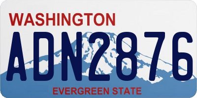 WA license plate ADN2876