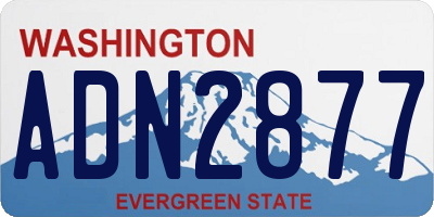 WA license plate ADN2877
