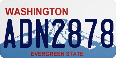 WA license plate ADN2878