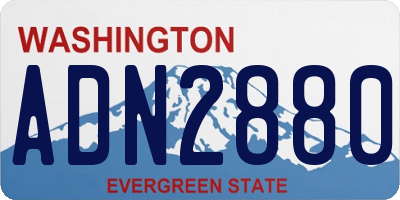 WA license plate ADN2880