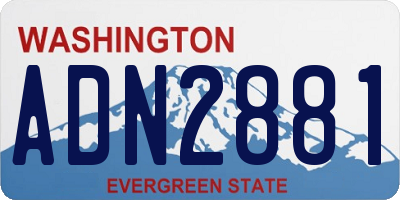 WA license plate ADN2881
