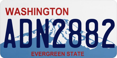 WA license plate ADN2882