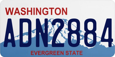 WA license plate ADN2884