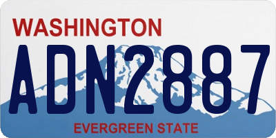 WA license plate ADN2887