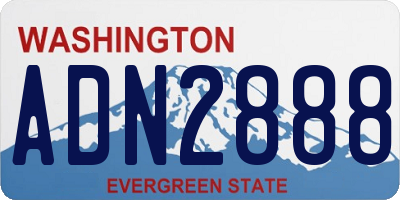WA license plate ADN2888